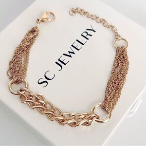 Multi-Layered Chain Bracelet | 18K Gold Plated Luxury Jewelry